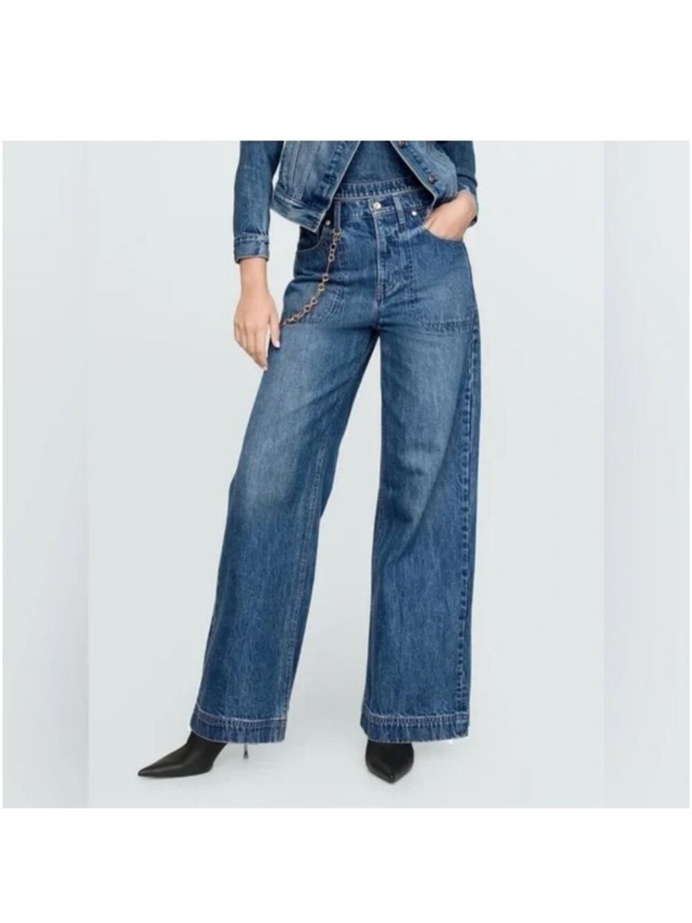 NEW Gap X Cult Gaia High Rise Stride Chain Jeans, Women Size 10/30